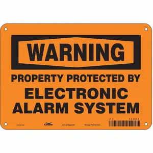 CONDOR 453R68 Security Sign, Warning, 10 Inch Width, 7 Inch Height, English, Plastic | CE9JPP