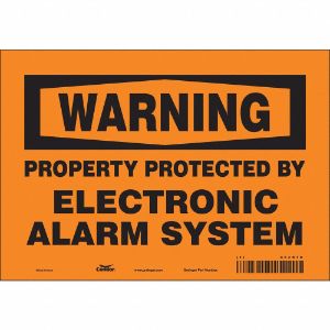 CONDOR 453R70 Security Sign, Warning, 10 Inch Width, 7 Inch Height, English, Vinyl | CE9JPK