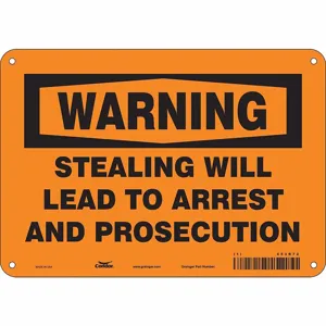 CONDOR 453R72 Security Sign, Warning, 10 Inch Width, 7 Inch Height, English, Aluminium | CE9JPV