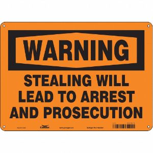CONDOR 453R75 Security Sign, Warning, 14 Inch Width, 10 Inch Height, English, Plastic | CE9JPC