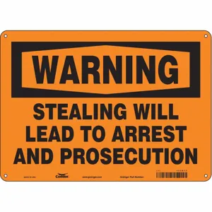 CONDOR 453R73 Security Sign, Warning, 14 Inch Width, 10 Inch Height, English, Aluminium | CE9JPG