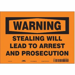 CONDOR 453R76 Security Sign, Warning, 10 Inch Width, 7 Inch Height, English, Vinyl | CE9JPL