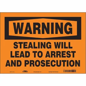 CONDOR 453R77 Security Sign, Warning, 14 Inch Width, 10 Inch Height, English, Vinyl | CE9JNY