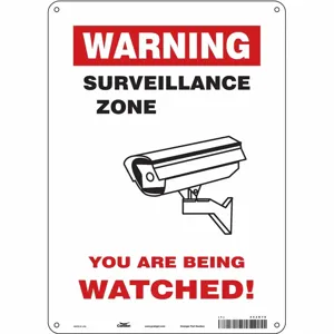 CONDOR 453R79 Security Sign, Warning, 10 Inch Width, 14 Inch Height, English, Aluminium | CE9JQA