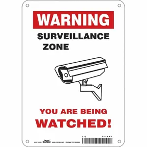 CONDOR 453R80 Security Sign, Warning, 7 Inch Width, 10 Inch Height, English, Plastic | CE9JNN