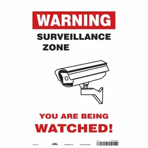 CONDOR 453R83 Security Sign, Warning, 10 Inch Width, 14 Inch Height, English, Vinyl | CE9JPW