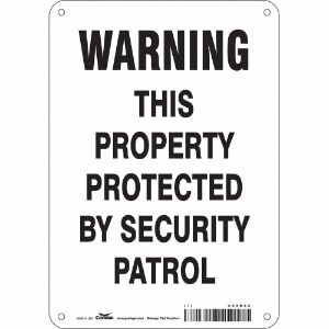 CONDOR 453R85 Security Sign, Warning, 10 Inch Width, 14 Inch Height, English, Aluminium | CE9JQB