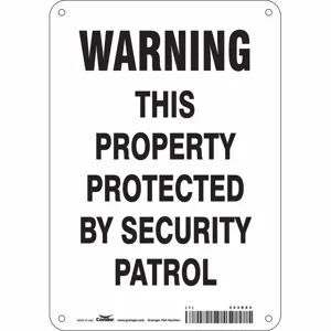 CONDOR 453R84 Security Sign, Warning, 7 Inch Width, 10 Inch Height, English, Aluminium | CE9JNR