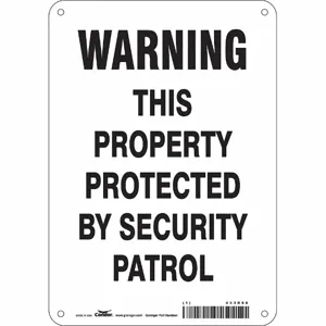 CONDOR 453R88 Security Sign, Warning, 7 Inch Width, 10 Inch Height, English, Plastic | CE9JNP