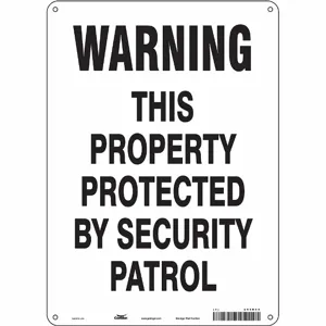 CONDOR 453R89 Security Sign, Warning, 10 Inch Width, 14 Inch Height, English, Plastic | CE9JPZ