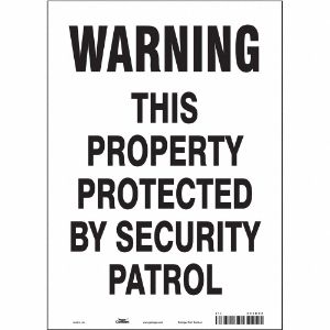 CONDOR 453R92 Security Sign, Warning, 10 Inch Width, 14 Inch Height, English, Vinyl | CE9JPX