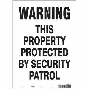 CONDOR 453R92 Security Sign, Warning, 10 Inch Width, 14 Inch Height, English, Vinyl | CE9JPX