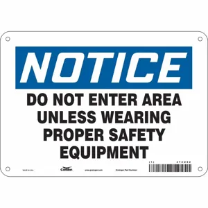 CONDOR 472U82 Safety Sign, 10 Inch Width, 7 Inch Height, Double Sided, With Mounting Holes | CE9LCJ