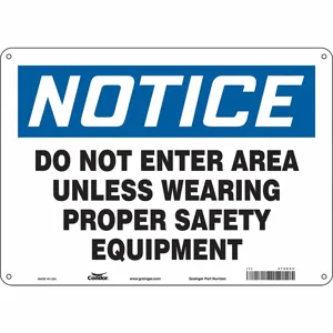 CONDOR 472U83 Safety Sign, 14 Inch Width, 10 Inch Height, Double Sided, With Mounting Holes | CE9LBP