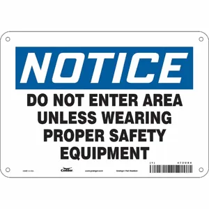 CONDOR 472U84 Safety Sign, 10 Inch Width, 7 Inch Height, Double Sided, With Mounting Holes | CE9LCK