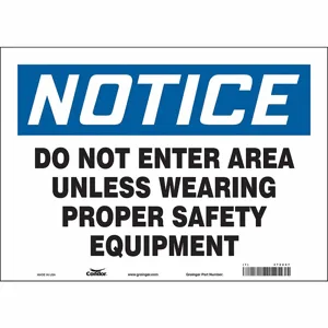 CONDOR 472U87 Safety Sign, 14 Inch Width, 10 Inch Height, Double Sided, Adhesive Surface | CE9LCC