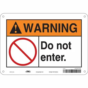 CONDOR 472Y76 Safety Sign, 10 Inch Width, 7 Inch Height, Double Sided, With Mounting Holes | CE9LCM