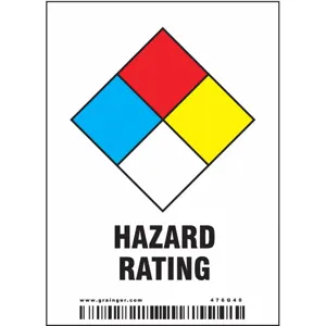 CONDOR 476G40 Safety Sign, 4 x 2-7/8 Inch, 25 Pk | CD3YXN