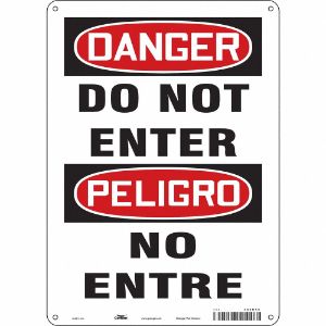 CONDOR 480N16 Safety Sign, 10 Inch Width, 14 Inch Height, Double Sided, With Mounting Holes | CE9LDL