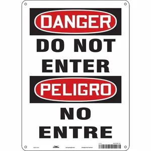 CONDOR 480N16 Safety Sign, 10 Inch Width, 14 Inch Height, Double Sided, With Mounting Holes | CE9LDL