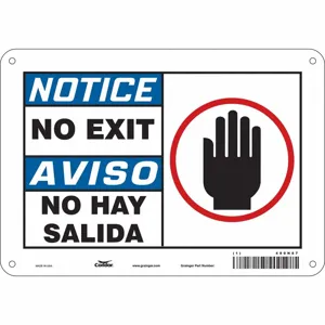 CONDOR 480N87 Safety Sign, 10 Inch Width, 7 Inch Height, Double Sided, With Mounting Holes | CE9LCT