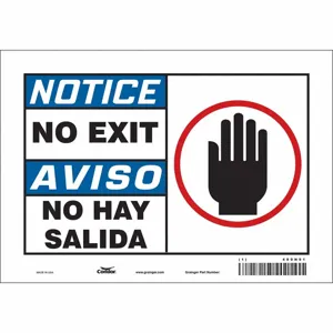 CONDOR 480N91 Safety Sign, 10 Inch Width, 7 Inch Height, Double Sided, Adhesive Surface, Vinyl | CE9LDB