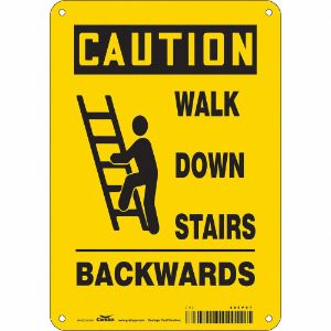 CONDOR 485P87 Safety Sign, 7 Inch Width, 10 Inch Height, Double Sided, With Mounting Holes | CE9LBB