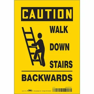 CONDOR 485P91 Safety Sign, 7 Inch Width, 10 Inch Height, Double Sided, Adhesive Surface, Vinyl | CE9LBK