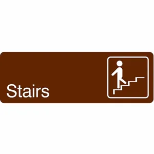 CONDOR 486H06 Facility Sign, 9 Inch Width, 3 Inch Height, Double Sided, STAIRS, Acrylic | CF2HAW