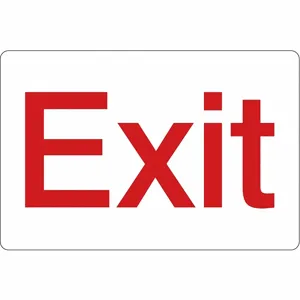 CONDOR 486H13 Facility Sign, 9 Inch Width, 6 Inch Height, Double Sided, EXIT, Acrylic | CF2HAT