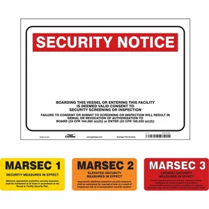 CONDOR 487D48 Security Sign, Security Notice, 36 Inch Width, 24 Inch Height, English | CE9JQL