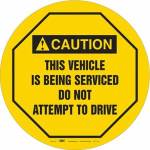 CONDOR 487D62 Traffic Sign, Caution, This Vehicle is Being Serviced Do Not Attempt to Drive, Yellow | CR2DVN
