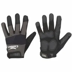 CONDOR 488C78 Mechanics Gloves, Size 2XL, Mechanics Glove, Full Finger, Hook-and-Loop Cuff, Black | CR2DFP