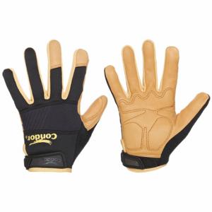 CONDOR 488C84 Mechanics Gloves, Size S, Mechanics Glove, Full Finger, Goatskin, Hook-and-Loop Cuff | CR2DHU