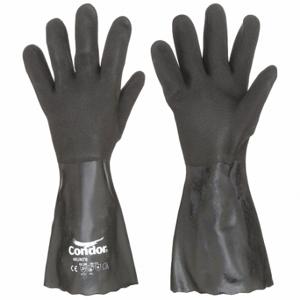 CONDOR 48UN76 Chemical Resistant Glove, 13 3/4 Inch Length, Grain, M Size, Black, Condor, Gen Purpose | CR2BKP