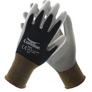 CONDOR 48UP86 Handschuhe, Polyurethan beschichtet, 13 Gauge, Größe S, Schwarz/Grau | AX3MJY
