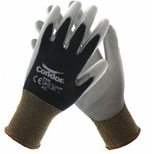 CONDOR 48UP89 13 Gauge glatte Polyurethan-beschichtete Handschuhe, Handschuhgröße XL, Schwarz/Grau | CD2HKQ