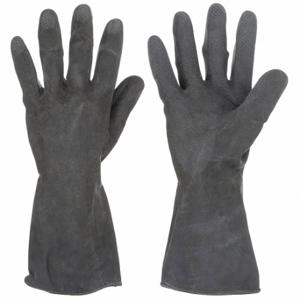 CONDOR 48VE92 Chemical Resistant Glove, 25 mil Thick, 12 Inch Length, Diamond, L Size, Black, 1 Pair | CR2BLP