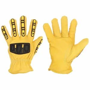 CONDOR 48WT96 Leather Gloves, Size XL, Cowhide, Premium, Glove, Full Finger, Shirred Slip-On Cuff | CR2CXU