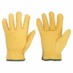 CONDOR 48WU06 Leather Gloves, Size L, Cowhideemium, Glove, Full Finger, Shirred Slip-On Cuff | CR2CWD