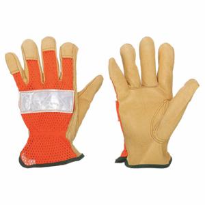 CONDOR 48WU13 Leather Gloves, Size 2XL, Cowhide, Premium, Glove, Full Finger, Shirred Slip-On Cuff | CR2CVV