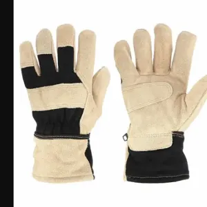 CONDOR 48WU31 Leather Gloves, Size L, Double Palm, Cowhide, Premium, Glove, Full Finger, Safety Cuff | CR2CWF