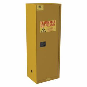 CONDOR 491M64 Fla mmables Safety Cabinet, Std Slimline, 22 gal, 23 1/2 Inch x 18 1/4 Inch x 66 1/2 Inch | CR2BHK