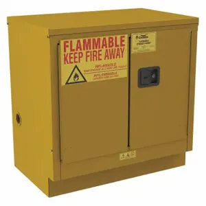 CONDOR 491M65 Fla mmables Safety Cabinet, Undercounter, 22 gal, 35 Inch x 22 Inch x 35 Inch, Yellow | CR2BHP