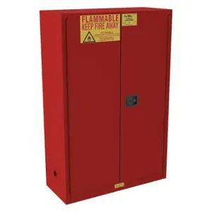 CONDOR 491M97 Fla mmables Safety Cabinet, 45 gal, 43 Inch x 18 Inch x 66 1/2 Inch, Red, Manual Close | CR2BHB