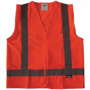 CONDOR 491R78 High Visibility Vest, ANSI Class 2, X, L, Orange, Mesh Polyester, Hook-and-Loop, Single | CR2BZF