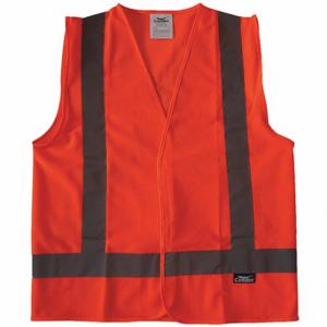 CONDOR 491R79 High Visibility Vest, ANSI Class 2, X, M, Orange, Mesh Polyester, Hook-and-Loop, Single | CR2BZQ