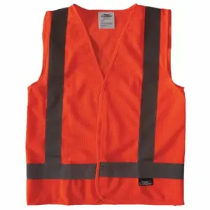 CONDOR 491R80 High Visibility Vest, ANSI Class 2, X, S, Orange, Mesh Polyester, Hook-and-Loop, Single | CR2BZV