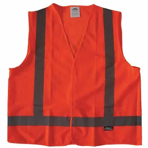 CONDOR 491R81 High Visibility Vest, ANSI Class 2, X, XL, Orange, Mesh Polyester, Hook-and-Loop, Single | CR2CAD