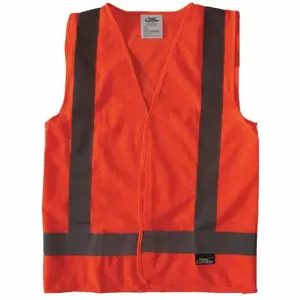 CONDOR 491R82 High Visibility Vest, ANSI Class 2, X, XS, Orange, Mesh Polyester, Hook-and-Loop, Single | CR2CAH